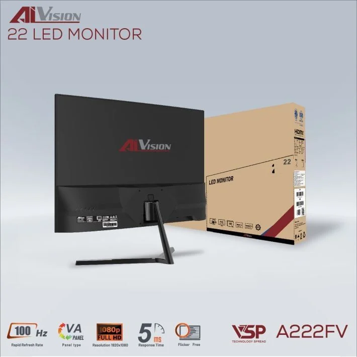 Màn hình VSP Aivision A222FV | 21.5 inch, FHD, VA, 100Hz, 5ms