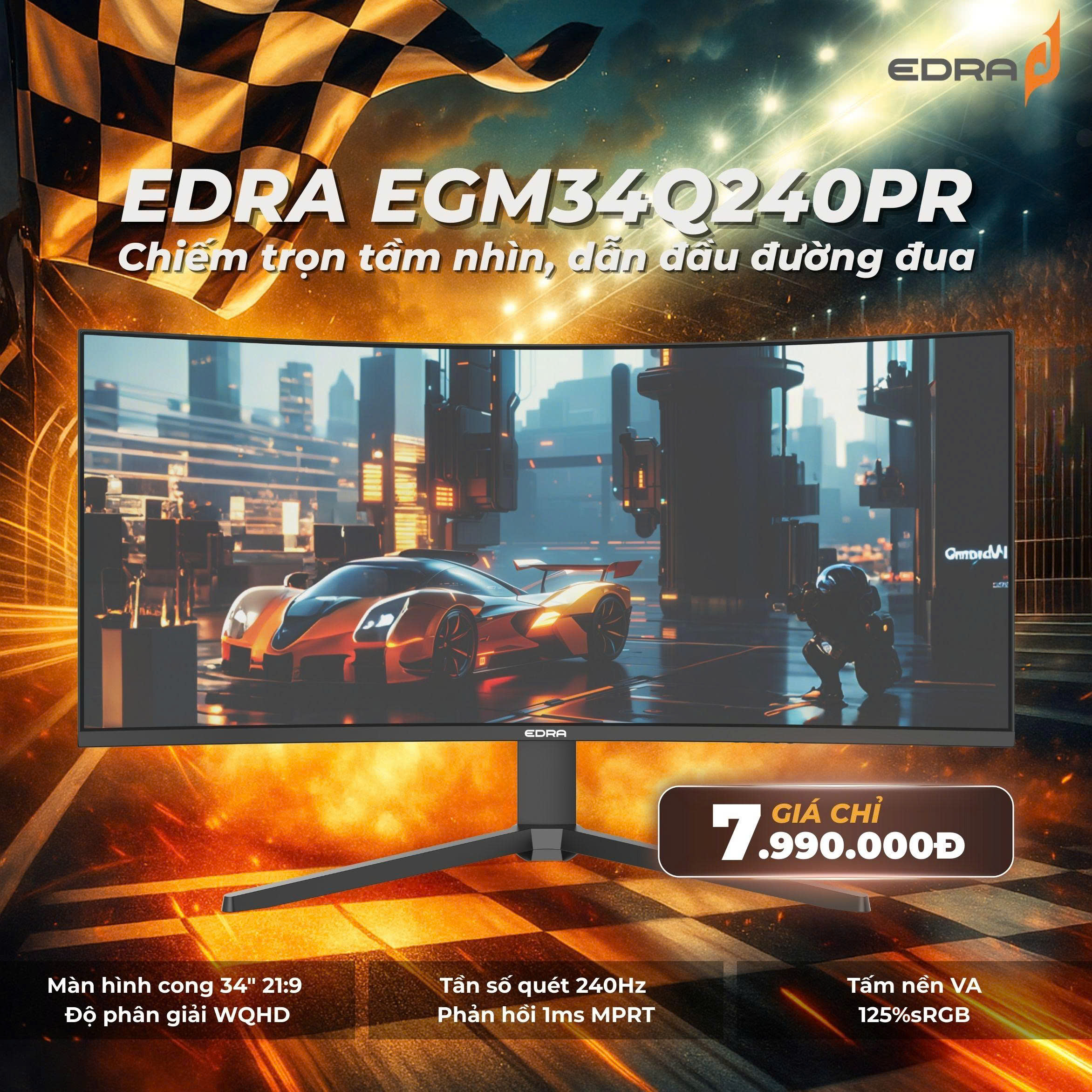Màn hình gaming EDRA EGM34Q240PR 34 ich WQHD