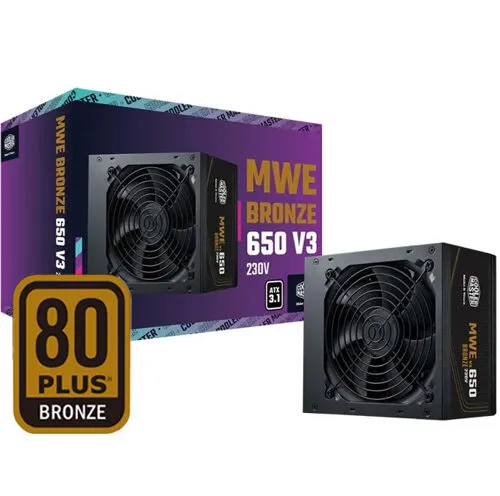 Nguồn máy tính Cooler master MWE BRONZE 650 V3 230V A/EU CABLE 650W ATX 3.1
