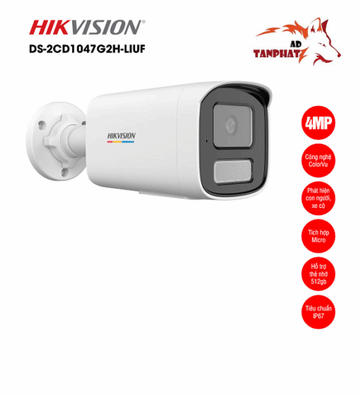 Camera HIKVISION DS-2CD1047G2H-LIUF, IP 4MP thân trụ - Ảnh 3