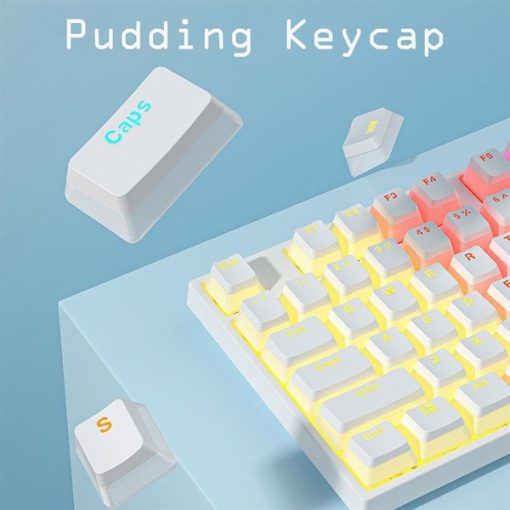 Phím cơ Rainbow Gear K104 White -Keycap Pudding - Ảnh 2