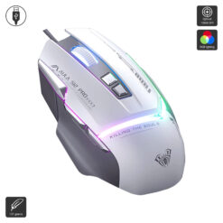 Chuột gaming có dây Aula S12 Pro Trắng Xám