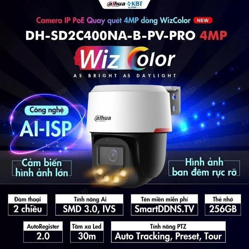 Camera IP PT 4MP DAHUA DH-SD2C400NA-B-PV-PRO