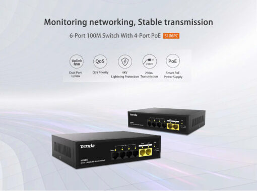 Switch PoE 4-Port 100M Lite TENDA S106PC