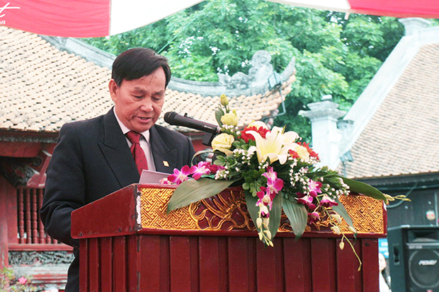 KTS Nguyễn Tấn Vạn - Chủ tịch Hội KTS Việt Nam phát biểu tại Lễ trao Giải thưởng Loa Thành lần thứ 25.