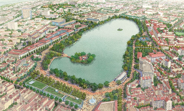 Hình ảnh minh họa xây dựng khu vực hồ Gươm và phụ cận (theo ý tưởng phục vụ cuộc thi)