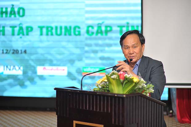 KTS Nguyễn Tấn Vạn - Chủ tịch Hội KTS Việt Nam phát biểu tại Hội thảo
