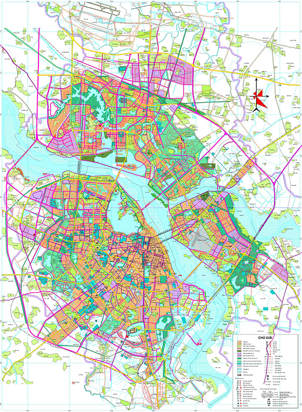 Bản đồ quy hoạch chi tiết thành phố Hà Nội đến năm 2020