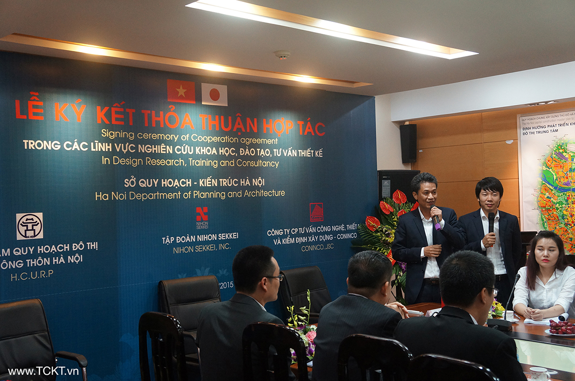 Ông Lê Hải Đăng - Giám đốc Trung tâm Quy hoạch đô thị và nông thôn Hà Nội chia sẻ tại buổi lễ