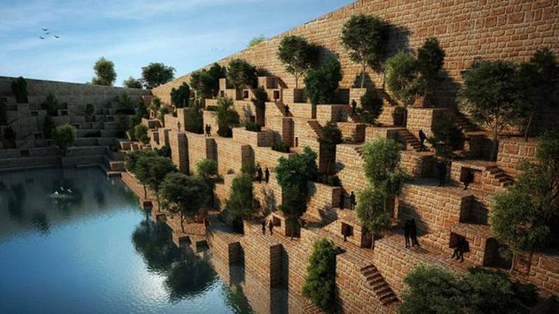 Tòa nhà văn phòng Reservoir, Rajasthan, Ấn Độ sẽ được xây dựng bên cạnh hồ nước và phủ đầy cây xanh.