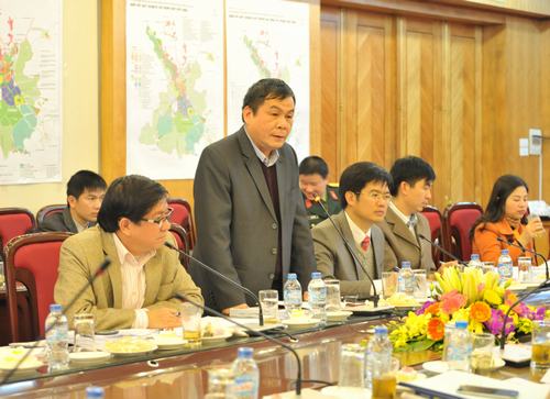 Đại diện chính quyền địa phương - ông Hà Xuân Quang, Bí thư Huyện ủy Cao Lộc (tỉnh Lạng Sơn) phát biểu tại Hội nghị.