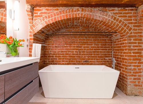 Những bức tường gạch tuyệt đẹp cho phòng tắm - Tạp chí Kiến Trúc