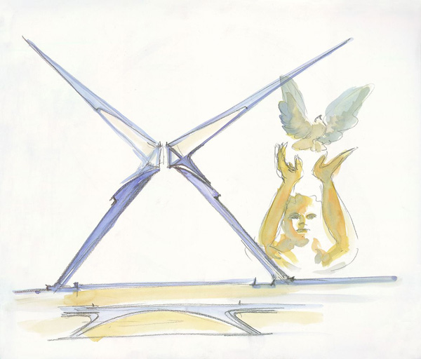 Biểu tượng hòa bình: hình ảnh của một chú chim tung cánh từ đôi bàn tay của một đứa trẻ.