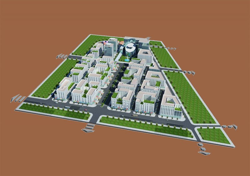 Phối cảnh tổng thể Khu đô thị giãn dân Việt Hưng 