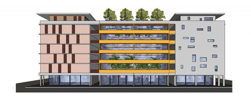 Mặt đứng chung cư trong Khu Đô thị giãn dân Việt Hưng