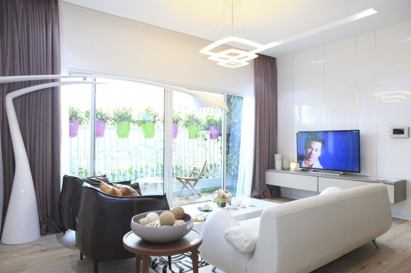 Nội thất phòng khách căn 75m2 dự án EcoLife Capitol