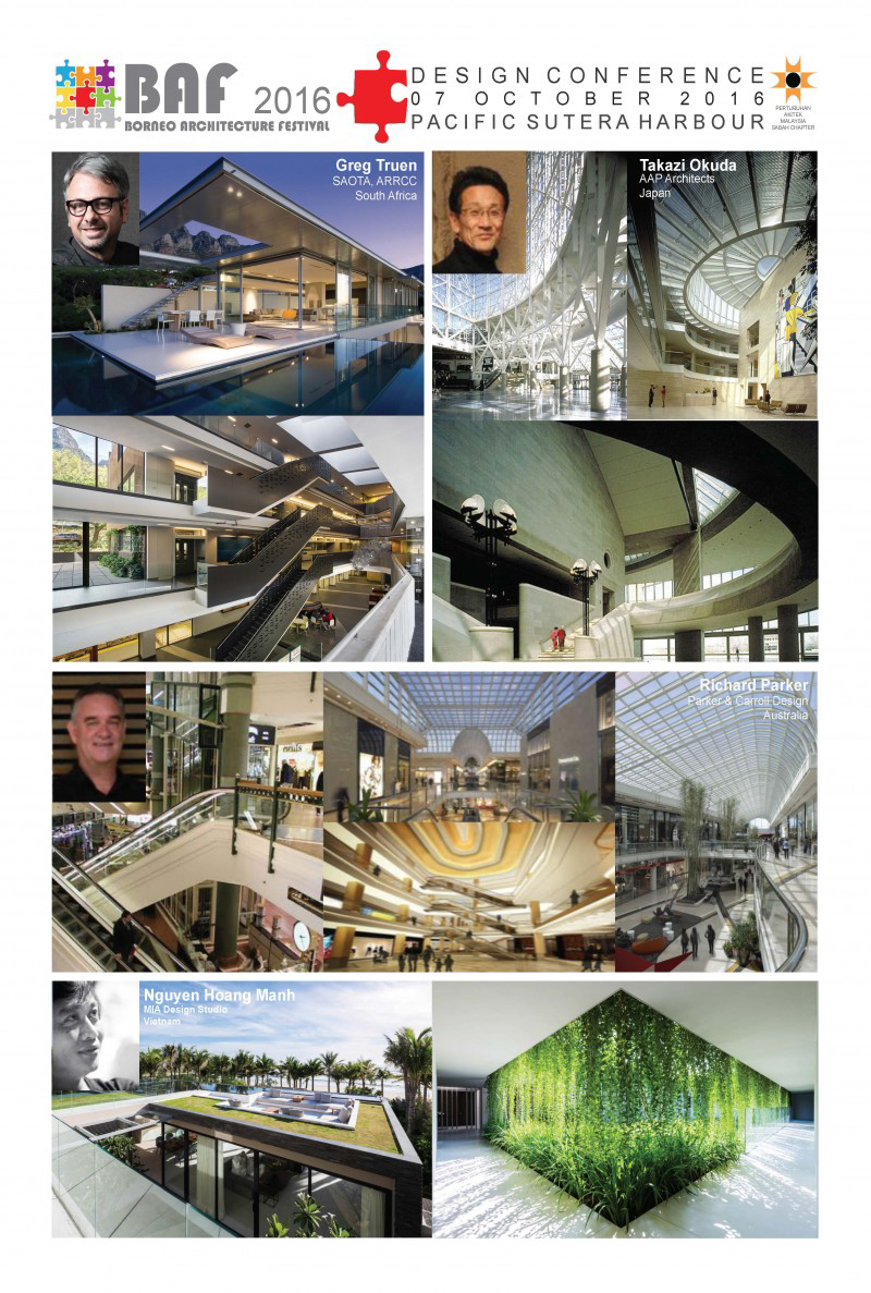 Poster của hội nghị thiết kế với sự góp mặt của 4 diễn giả là các KTS nổi tiếng cùng các công trình kiến trúc tiêu biểu.
