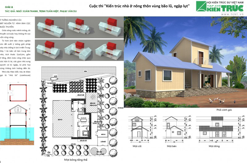 Nhà ở nông thôn vùng bão lũ Nhà lõi - Khu vực Miền Trung và Tây Nam bộ