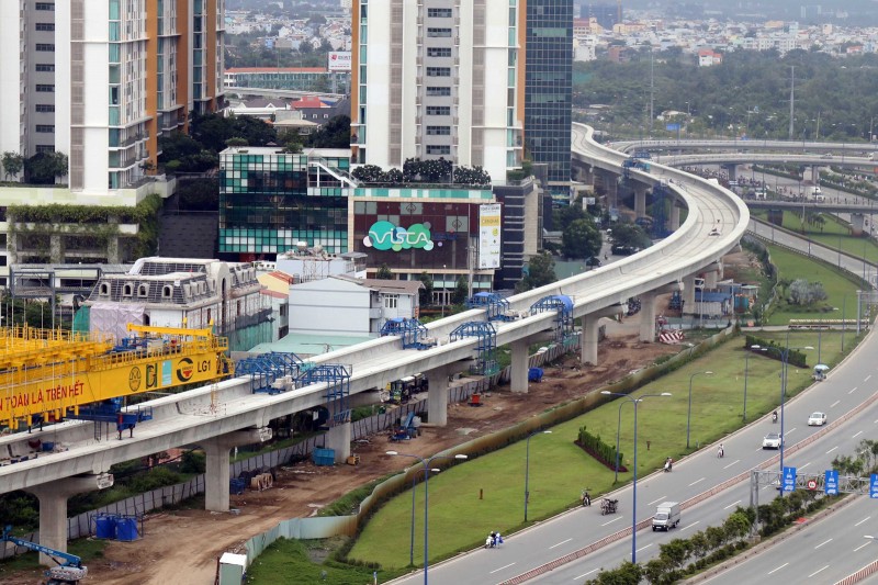 Tuyến metro Bến Thành - Suối Tiên thuộc dự án đường sắt đô thị số 1 đang dần hình thànhẢnh: Độc Lập
