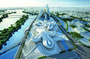 13. Trung tâm văn hóa nghệ thuật Changsha Meixihu ở Trung Quốc, Zaha Hazid