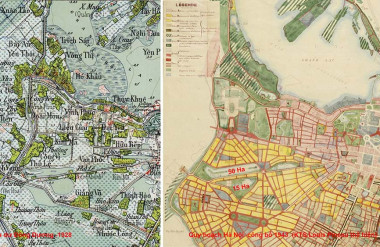 Bản đồ Hà nội 1928 và bản Quy hoạch Hà Nội công bố năm1943.
