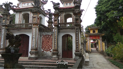 Cảnh quan chùa Phúc Duệ và tổng mặt bằng (nguồn: internet)
