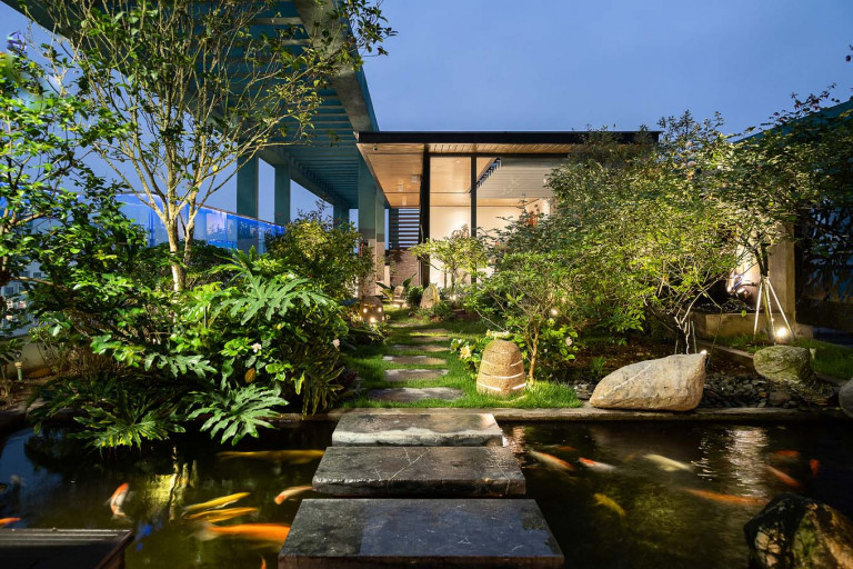Diện tích khu vườn của gia đình anh Dũng là 110 m2.