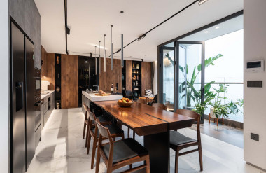 Mọi không gian đều có cửa nhìn ra bên ngoài.