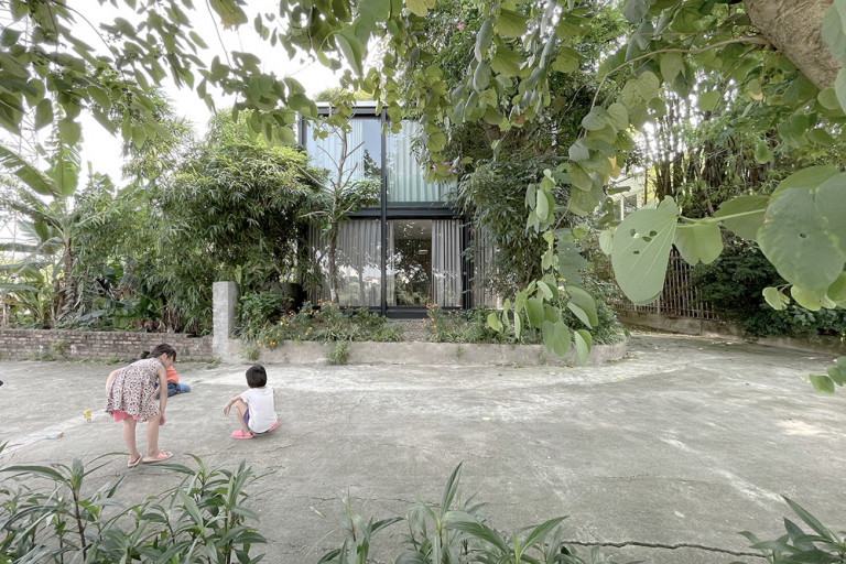 Ngôi nhà vách kính được bao bọc giữa lớp cây cổ thụ