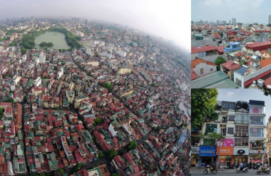 Nhà ở thấp tầng hiện hữu với mật độ dày đặc, quy mô diện tích nhỏ, kiến trúc còn thiếu đồng bộ tại khu vực trung tâm TP Hà Nội