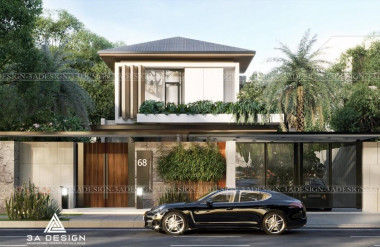 Villa được xây dựng đầy tinh tế với những mảng xanh đan xen nhau như một resort thu nhỏ mang đậm chất tropical