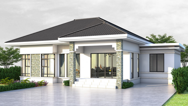 Tôn Pomina Granite tăng tính thẩm mỹ cho bộ mặt ngôi nhà