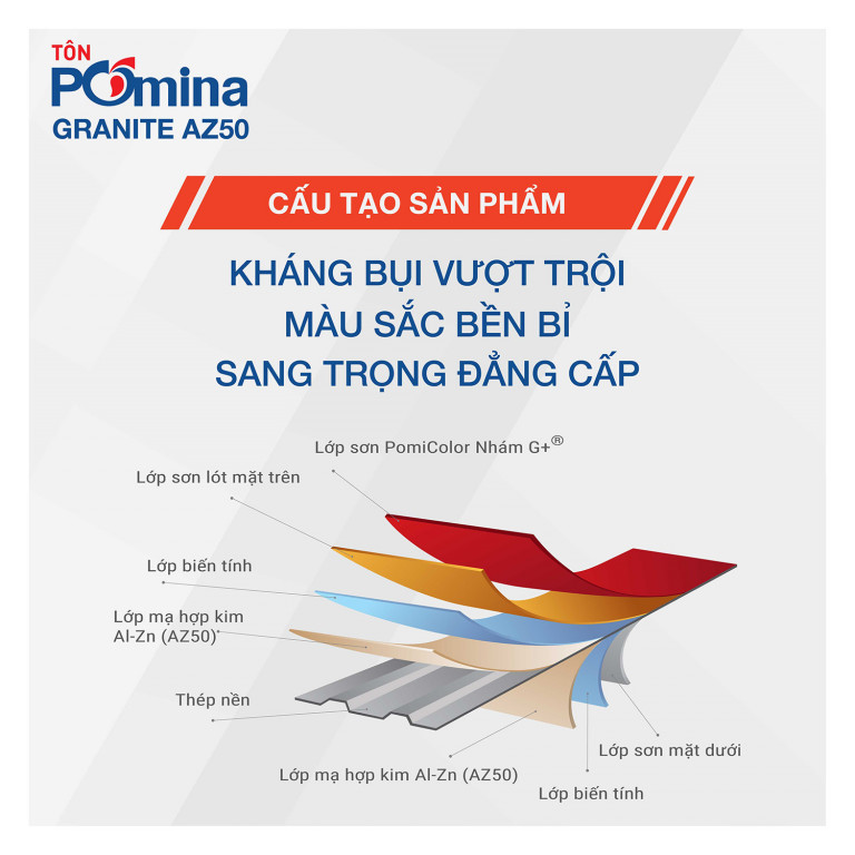 Tôn Pomina Granite đạt tiêu chuẩn JIS G3322 (Nhật Bản) do ISOCERT công nhận