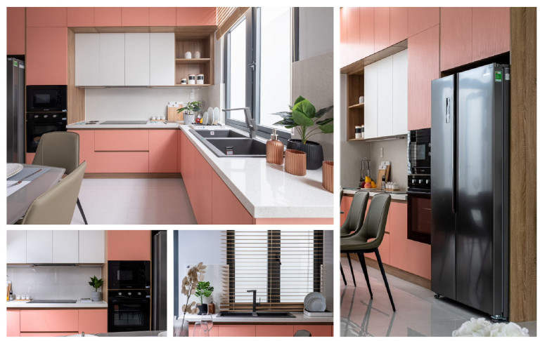 Căn bếp hiện đại với những thiết bị bếp tiện dụng đáp ứng yêu cầu nấu nướng của mỗi gia đình