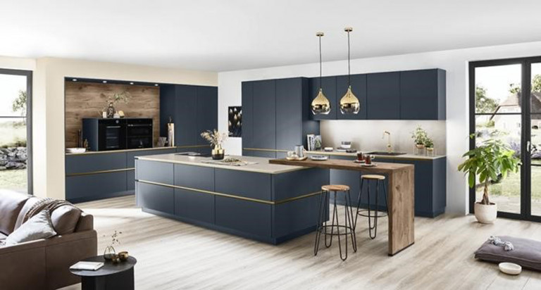 VELVET FJORD BLUE - Kiểu dáng SO CHIC - Không gian bếp 30 m2