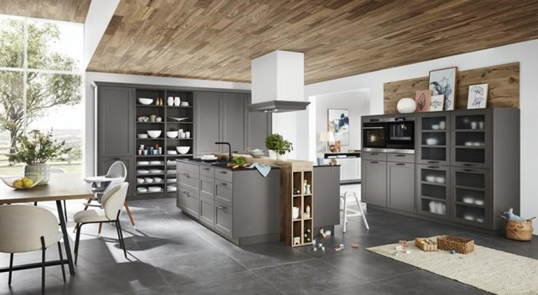 QUADRA SLATE GREY - Kiểu dáng CONTEMPORARY CLASSIC - Không gian bếp 35 m2