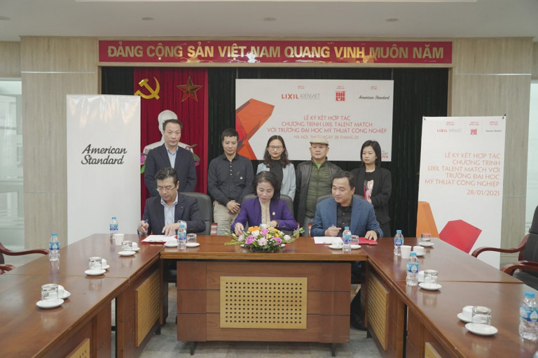 Lễ ký kết hợp tác Chương trình LIXIL Talent Match tại Trường ĐH Mỹ thuật Công nghiệp Hà Nội (giai đoạn I – năm 2020).