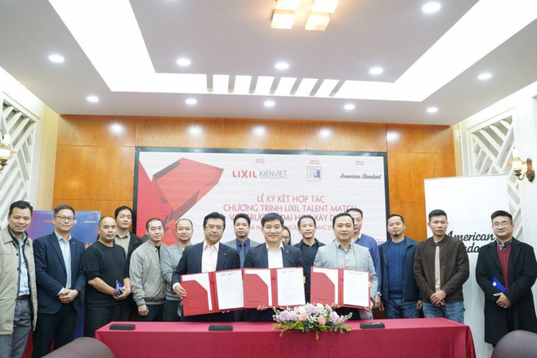 Lễ ký kết hợp tác Chương trình LIXIL Talent Match tại Trường ĐH Xây dựng Hà Nội (giai đoạn I – năm 2020).