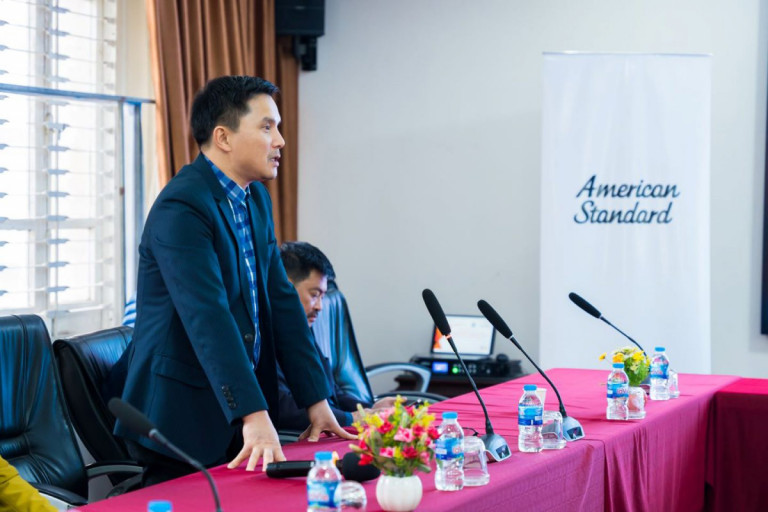 PGS.TS.KTS Lê Quân – Hiệu trưởng Trường Đại học Kiến trúc Hà Nội phát biểu tại Lễ ký kết hợp tác Chương trình LIXIL Talent Match.