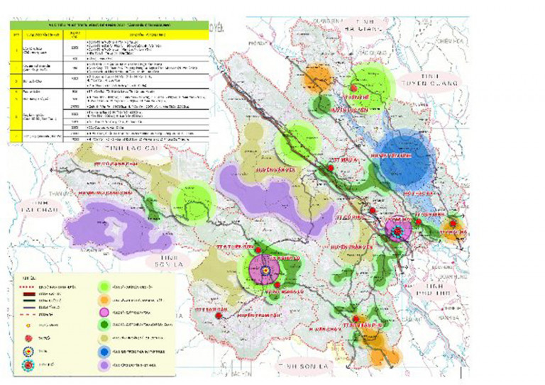 Sơ đồ phát triển không gian vùng tỉnh Yên Bái đến 2030 tầm nhìn đến 2050