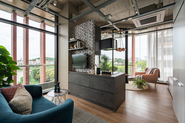 Đảo bếp ảo cho căn hộ studio ấn tượng
