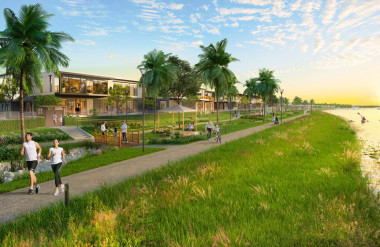 Với tinh thần “tôn trọng thiên nhiên”, dường như đâu đâu tại The Aqua cũng đều được phủ đầy bởi sắc màu của cỏ cây, sông nước.