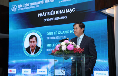 Ông Lê Quang Hùng - Thứ trưởng Bộ Xây dựng phát biểu tại sự kiện