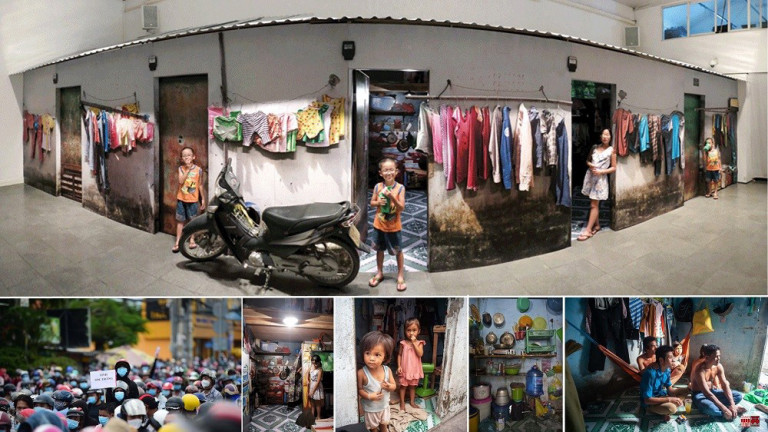 Những bức ảnh trong dự án “8M2” của nghệ sĩ Nguyễn Thế Sơn giúp chúng ta nhìn nhận rõ hơn trong không gian 8m2 –nơi ở của hàng triệu gia đình bà con nhập cư tại KCM ven Tp HCM