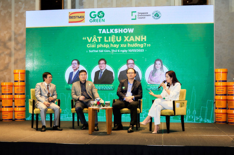 Các diễn giả tại tọa đàm “Vật liệu xanh – Giải pháp hay xu hướng?”