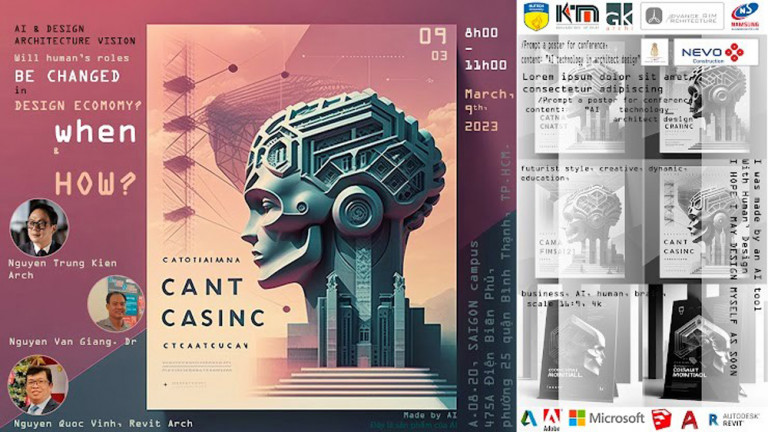 Banner của sự kiện đã gây ấn tượng khi được AI thiết kế đến 80%
