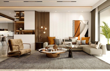 Nội thất phòng khách cao cấp với phong cách hiện đại