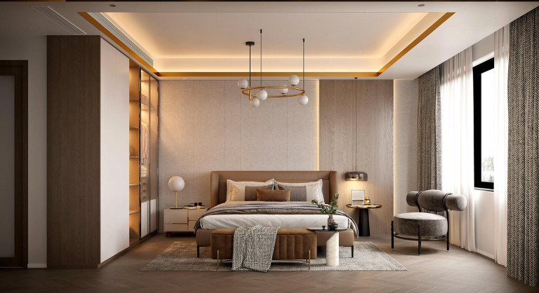 Nội thất phòng ngủ nhà phố theo phong cách hiện đại