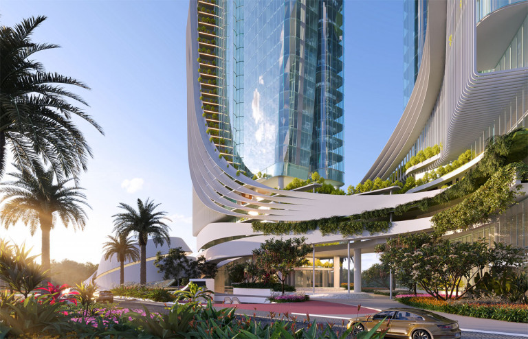 Dự án ICT Complex có các không gian sân vườn trên cao.