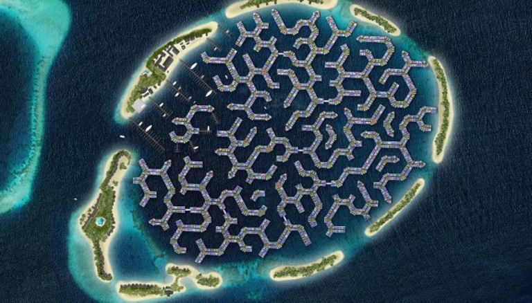 Hình minh họa thành phố nổi Maldives. (Nguồn: CNN)